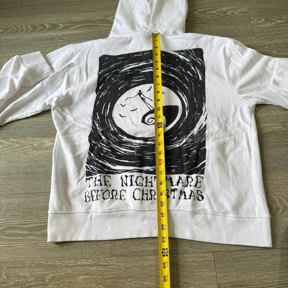 Disney‎ Nightmare Before Christmas White Pullover Hoodie Womens Large